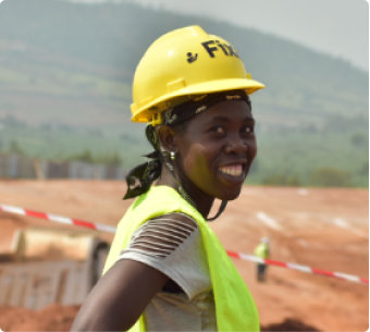 a female worker on nyagatare site